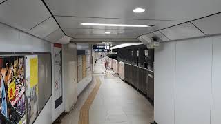 なんとなく電車：東京メトロ中野新橋駅：丸ノ内線方南町行き3輌編成到着光景20210612_175509
