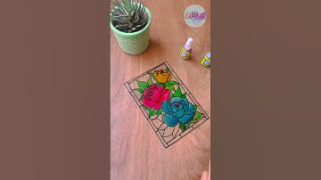 Glass Painting💐 | DIY ideas✨ #glasspaintingforbeginners #fevicryl #glass #roses #flower #painting