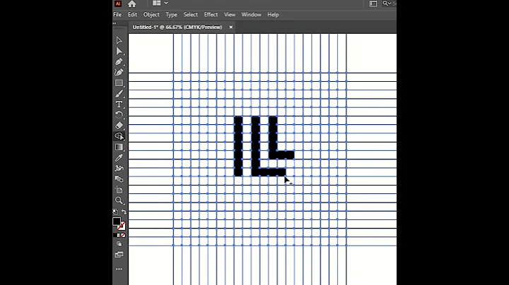 LETTER D LOGO USING GRID METHOD // LETTER D LOGO