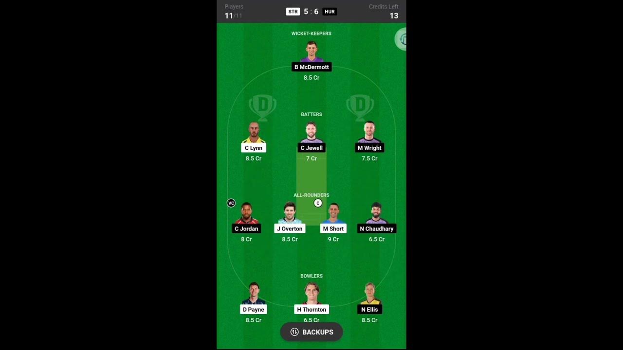 str-vs-hur-australian-t20-league-bash-match-dream-11-team-for-today