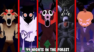 99 Nights in the Forest - Halloween RAM VS OWL VS DEER VS WILD WEST VS WOLF | Jumpscare - Roblox