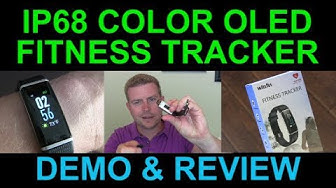 Best Inexpensive Color LCD Waterproof Fitness Tracker Smartwatch Heart Rate Steps Review Demo