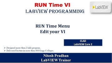 Run- Time Menu  VI | advance programming