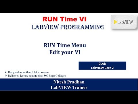 Run- Time Menu  VI | advance programming