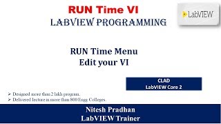 Run- Time Menu  VI | advance programming