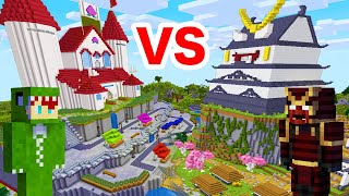 頑張って作ったお城 vs 日本城！！攻城戦ベッドウォーズ