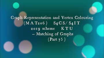 #MAT206 #Matching of Graphs #Part75 #KTU #2019 scheme #S4CS/S4IT#Graph Theory