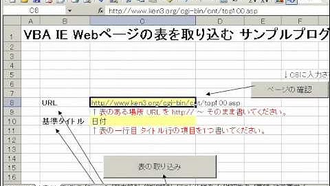 昔の動画です参考程度に.. VBA IE 表を取り込む テスト実施 と バグ発見 2009/03/17
