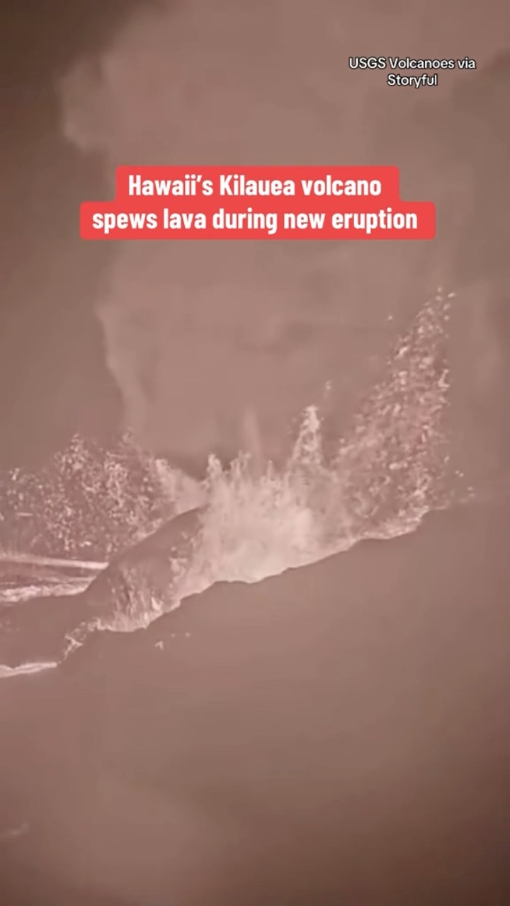 Hawaii's Kilauea volcano spews lava during new eruption #shorts