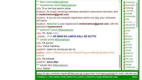 How to register nickname in Pakistani mix chat room | http://mixchatroom.pk/