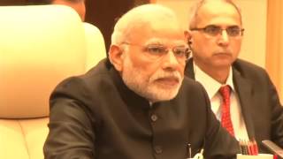 PM Modi addresses BRICS leaders meet on the sidelines of G20 Summit.