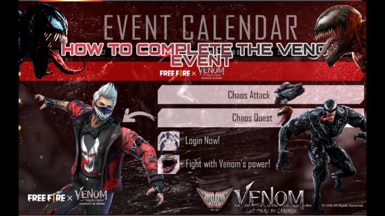 HOW TO GET THE REWARDS OF VENOM COLAB|| TITANIC ARMY GAMING ||FREE FIRE X VENOM || OP FREE ITEMS