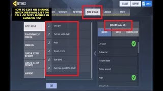 How to Edit or Change Quick Message List on Call of Duty Mobile In Android / PC screenshot 5