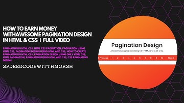 Awesome Pagination Design in HTML and CSS | Full Video | SpeedCodeWithMoksh