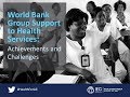 Ieg event wbg support to health services achievements and challenges