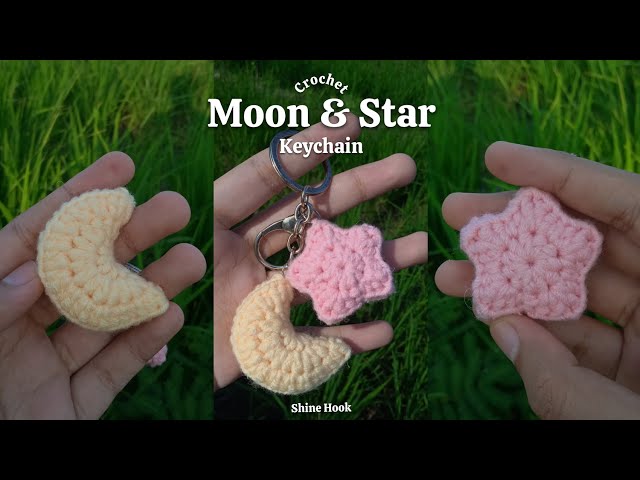How to Crochet Moon & Star Keychain Amigurumi 🌜⭐ | Easy for