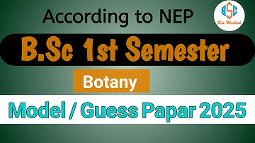 Botany Bsc 1st Sem Guess Paper 2025 | Guess Paper Bsc 1st Sem Bota6 | Vbspu #biology #guess #exam