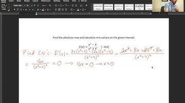 Needham Calculus: Finding Absolute Max and Min Values on Closed Intervals