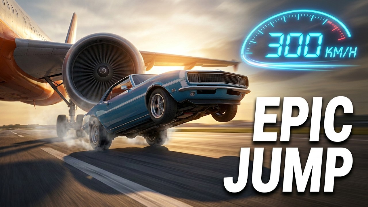 I Jumped Off a Giant Ramp with a Classic Car! 🚀 (Airport Speed Test ...