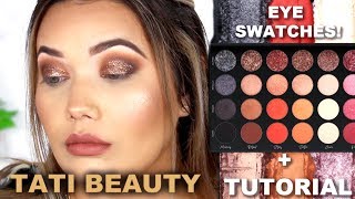 TATI BEAUTY MAKEUP TUTORIAL + EYE SWATCHES OF EACH SHADE!