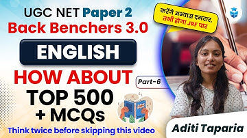 UGC NET Paper 2 English | Top 500 Most Important MCQs by Aditi Taparia | UGC NET June 2024 | JRFAdda