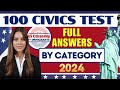 NEW! 100 Civics Test Questions and Answers for US Citizenship Interview 2024 | N-400 Naturalization