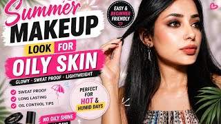 Summer Makeup Look for Oily Skin | No Sweat 💦#video #summermakeup #youtubevideo 