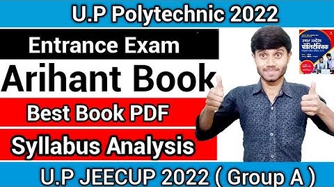 UP Polytechnic 2022 : Arihant Book PDF For Entrance Exam | Analysis & Pdf Download : UP JEECUP 2021