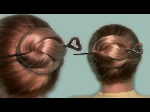 Простая Прическа Своими Руками Видео| Пучок с Палочками для Волос| Simple Hairstyle with Hair Sticks