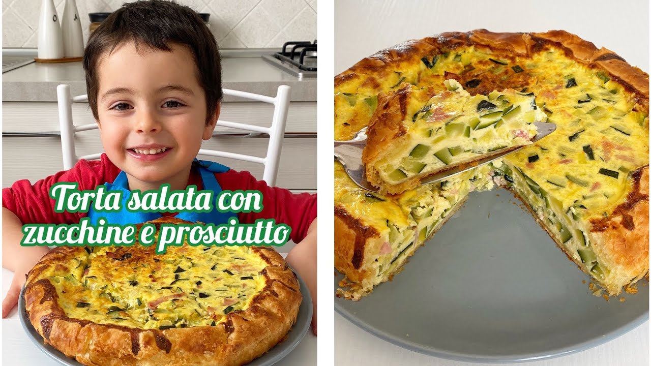 Torta salata con pasta sfoglia, zucchine e prosciutto cotto - YouTube