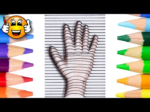 Coloring Pages for Kids 3D hand illusion Trick Art | Coloring Book Videos | Bibabibo