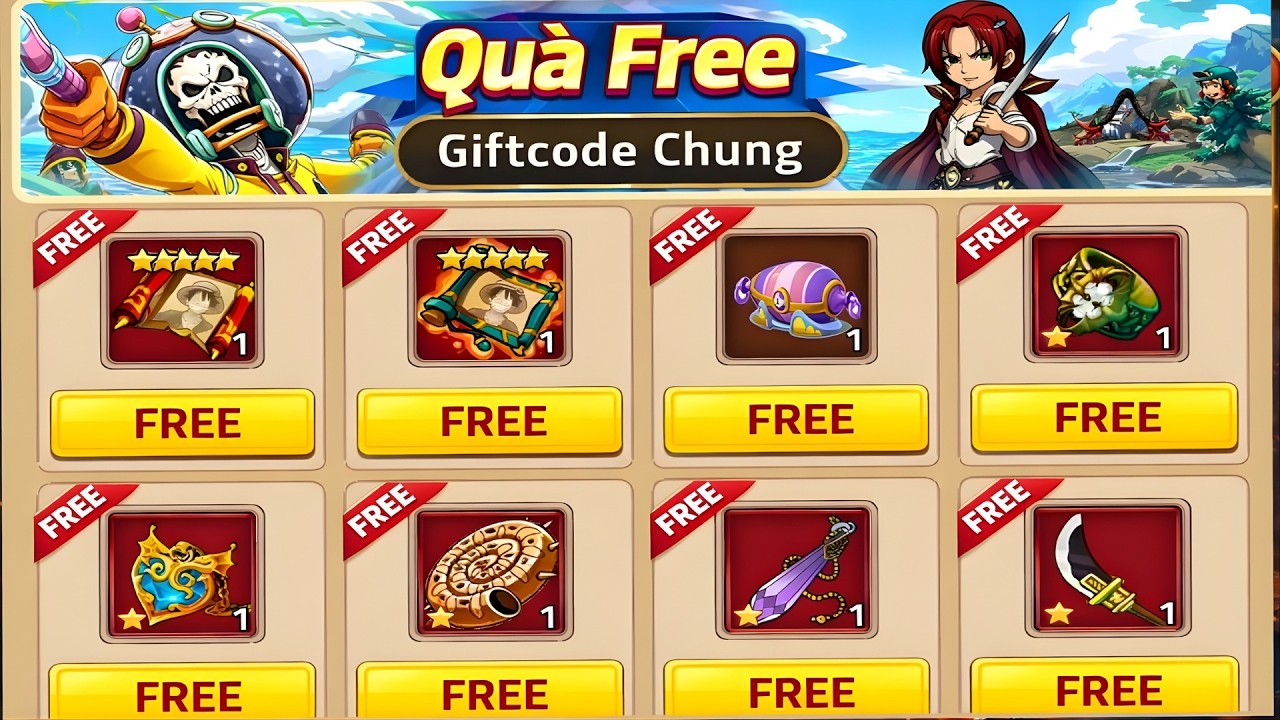 Update Lỗ Hổng Nhận Full Tài Nguyên Free 100% - Giftcode Huyền Thoại Hải Tặc