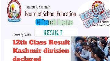 declared /12th class jkbose result Kashmir division 2021 /jkbose 12th Class results