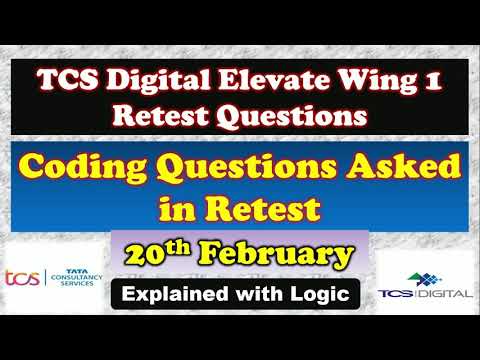 TCS DCA Retest Coding Questions | tcs internal digital coding questions |