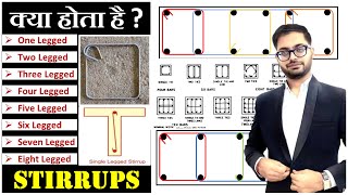 Different Type of Stirrups in Beam and Column | What are One-Leg Two-Legged Stirrups By CivilGuruji