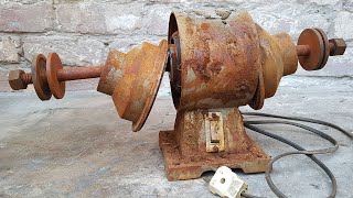 Rusted Bench Grinder  RESTORATION 220 Volts Electric Motor