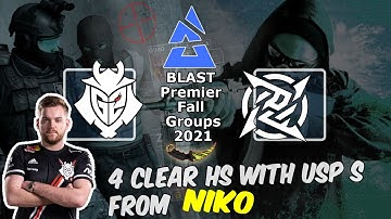 4 Clear HS with USP S from NiKo, G2 vs NIP, BLAST Premier Fall Groups 2021