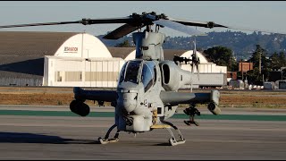 AH1Z Viper Attack Helicopters StartUp & Takeoff U.S. Marine Corps 'Gunfighters' BUR