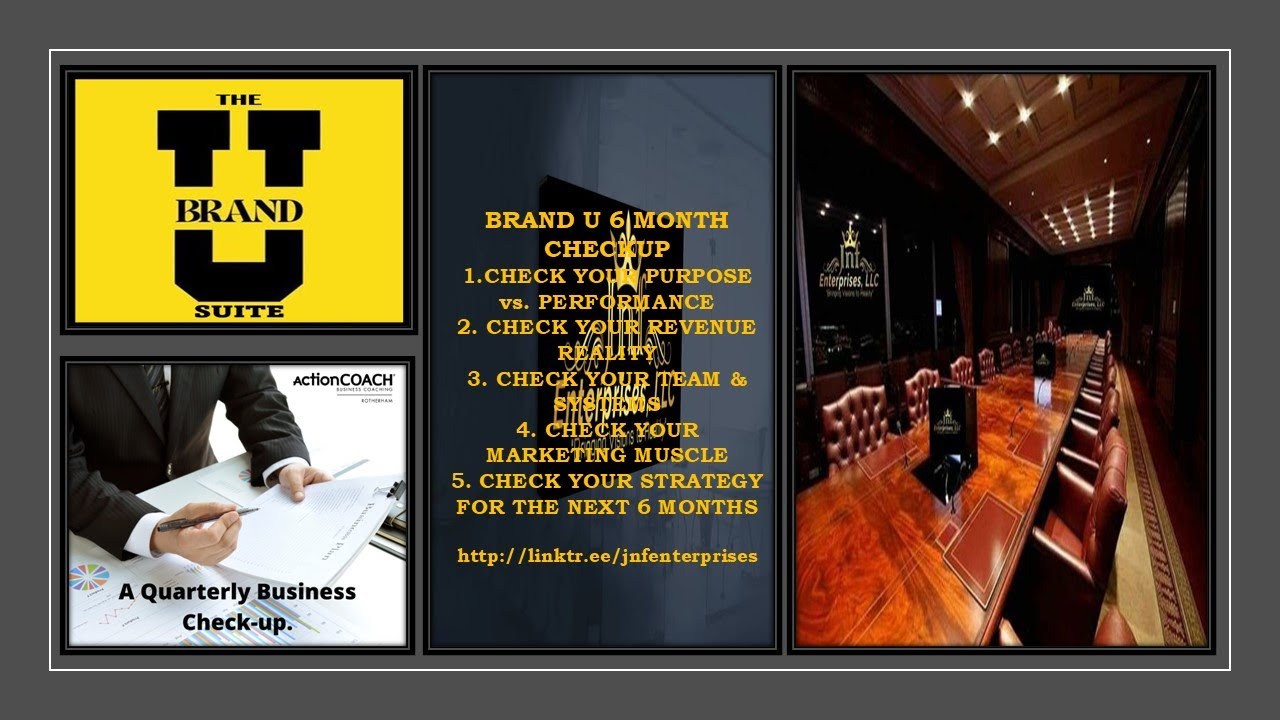 BRAND U 6 MONTH CHECKUP CHECKUP1 CHECK YOUR PURPOSE VS PERFORMANCE