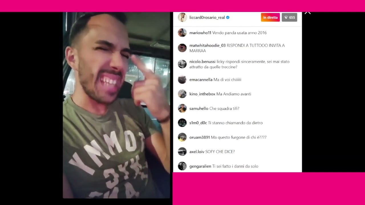 Liccardo Rosario in una delirante live su Instagram attacca Davide Marra