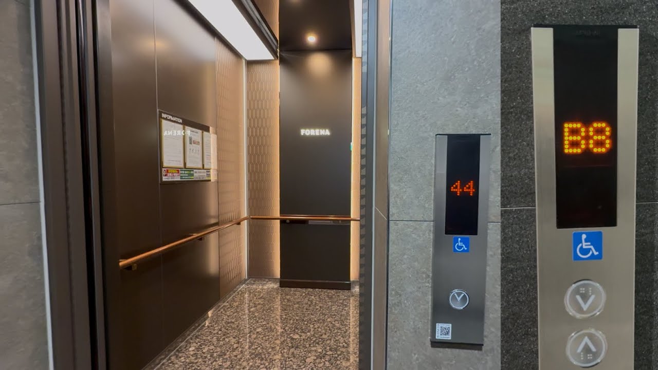 [엘리베이터 탑사기 돌발상황 발생] (지하 8층? 44층? WBHS) 포레나 미추홀 현대엘리베이터 탑사기 (보양재 제거 후)