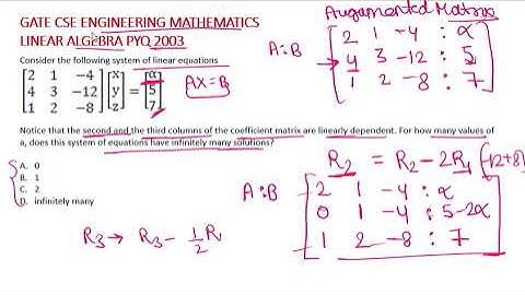 ENGINEERING MATHEMATICS GATE CSE LINEAR ALGEBRA PYQ 2003