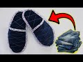 KOT PANTOLONLAR İLE TERLİK YAPIMI (Kot Terlik) / Sewing Slippers From Jeans / Recycle / DIY / Idea
