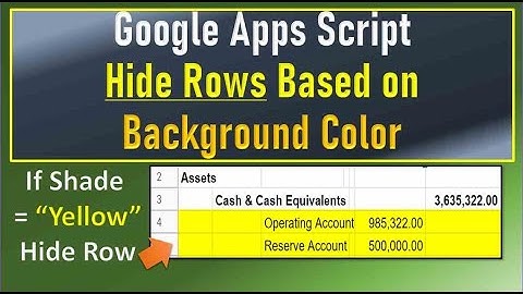 Google Apps Script Hide Rows Based on Background Color