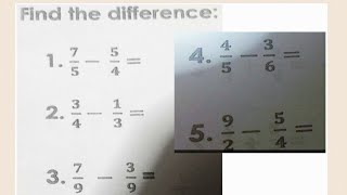 FRACTIONS: Find the DIFFERENCE