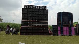 Putra remaja sound system cek sound bareng dilapangan tumpeng candi puro lumajang