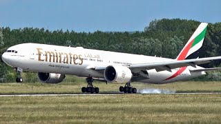 Emirates Boeing 777-300ER Smooth Landing &amp; Takeoff at Budapest | Plane Spotting &amp; ATC Audio [4K]