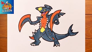 How to Draw Pokemon Mega Garchomp Step by Step