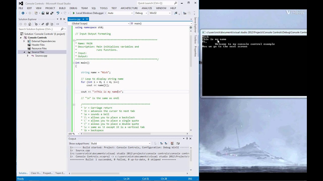 Let's learn C++ with Visual Studio [003] - IO Manipulators and Comments ...