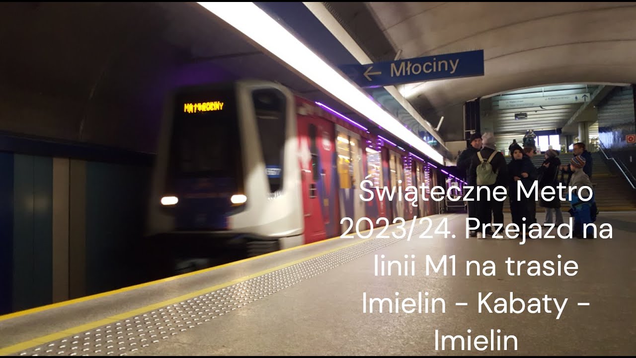 Świąteczne Metro 2023/24 Przejazd na linii M1 na trasie Imielin - Kabaty - Imielin.
